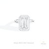 Emerald Cut Solitaire Bezel Wedding Lab Grown Diamond Ring in 10K White Gold - Front View
