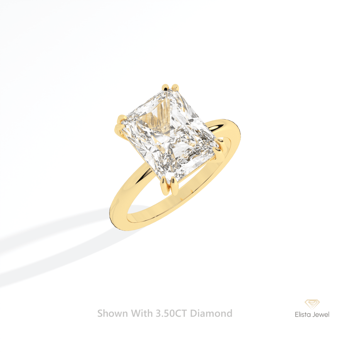Emerald Cut Solitaire Engagement Lab Grown Diamond Ring in Platinum - Lifestyle View