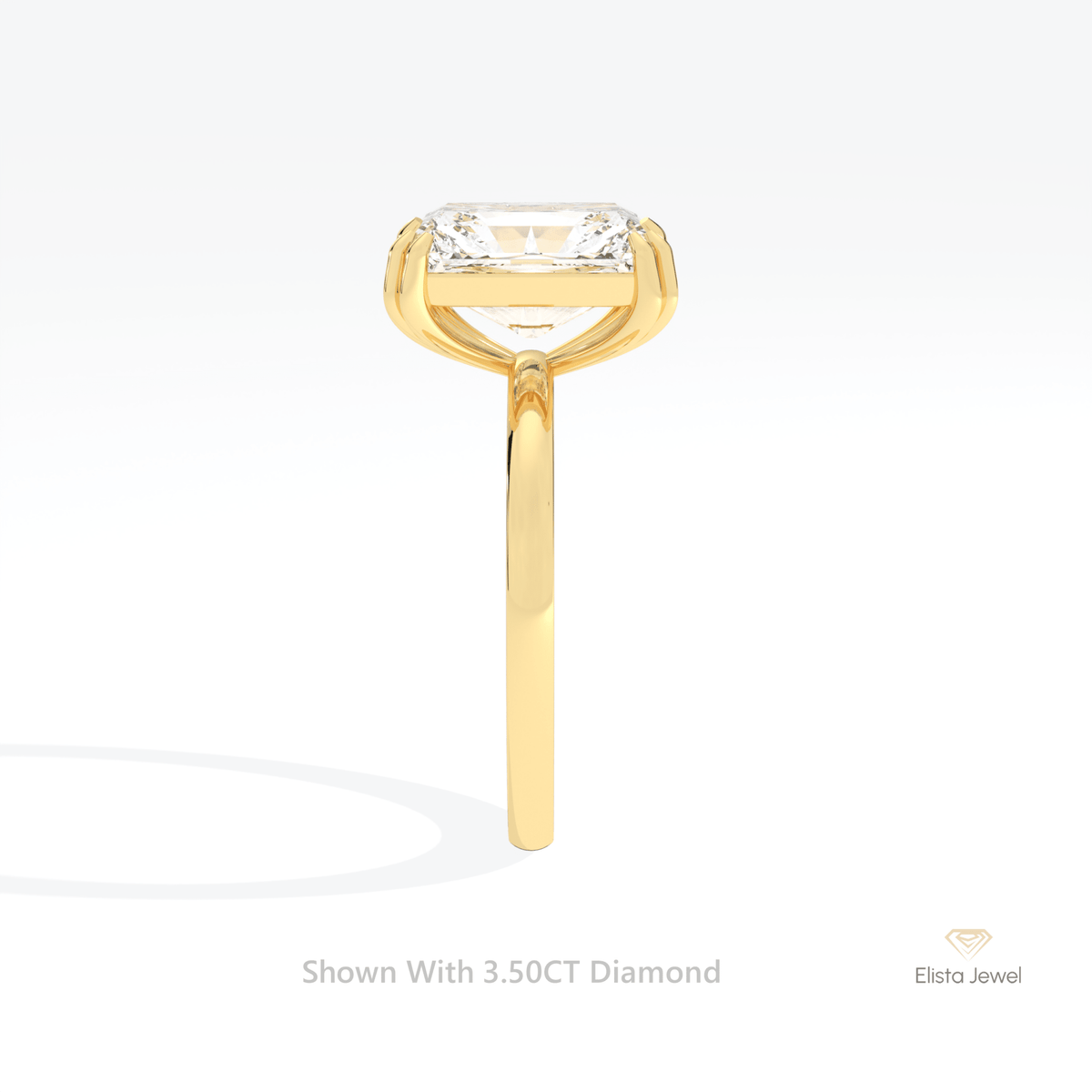 Emerald Cut Solitaire Engagement Lab Grown Diamond Ring - Additional View