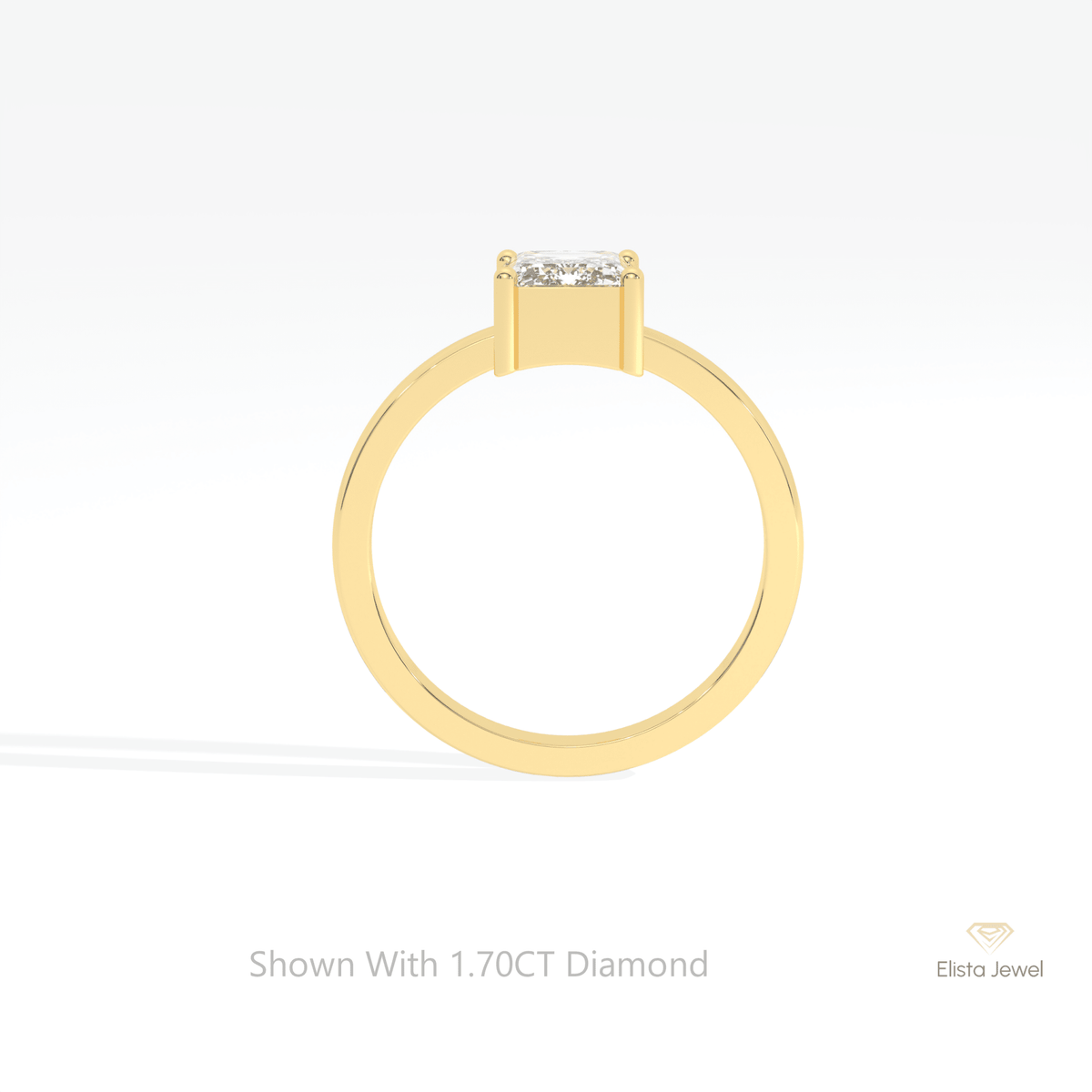 Emerald Cut Solitaire Wedding Lab Grown Diamond Ring - Alternative View