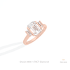 Emerald Cut Three Stone Engagement Lab Grown Diamond Ring in Platinum - Lifestyle View