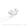 Emerald Cut Toi Et Moi Lab Grown Diamond Ring in 14K Rose Gold - Profile View
