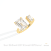 Emerald Cut Toi Et Moi Lab Grown Diamond Ring in 10K Yellow Gold - Side View