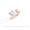 Emerald Cut Toi Et Moi Lab Grown Diamond Ring in Platinum - Lifestyle View