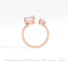 Emerald Cut Toi Et Moi Lab Grown Diamond Ring - Alternative View