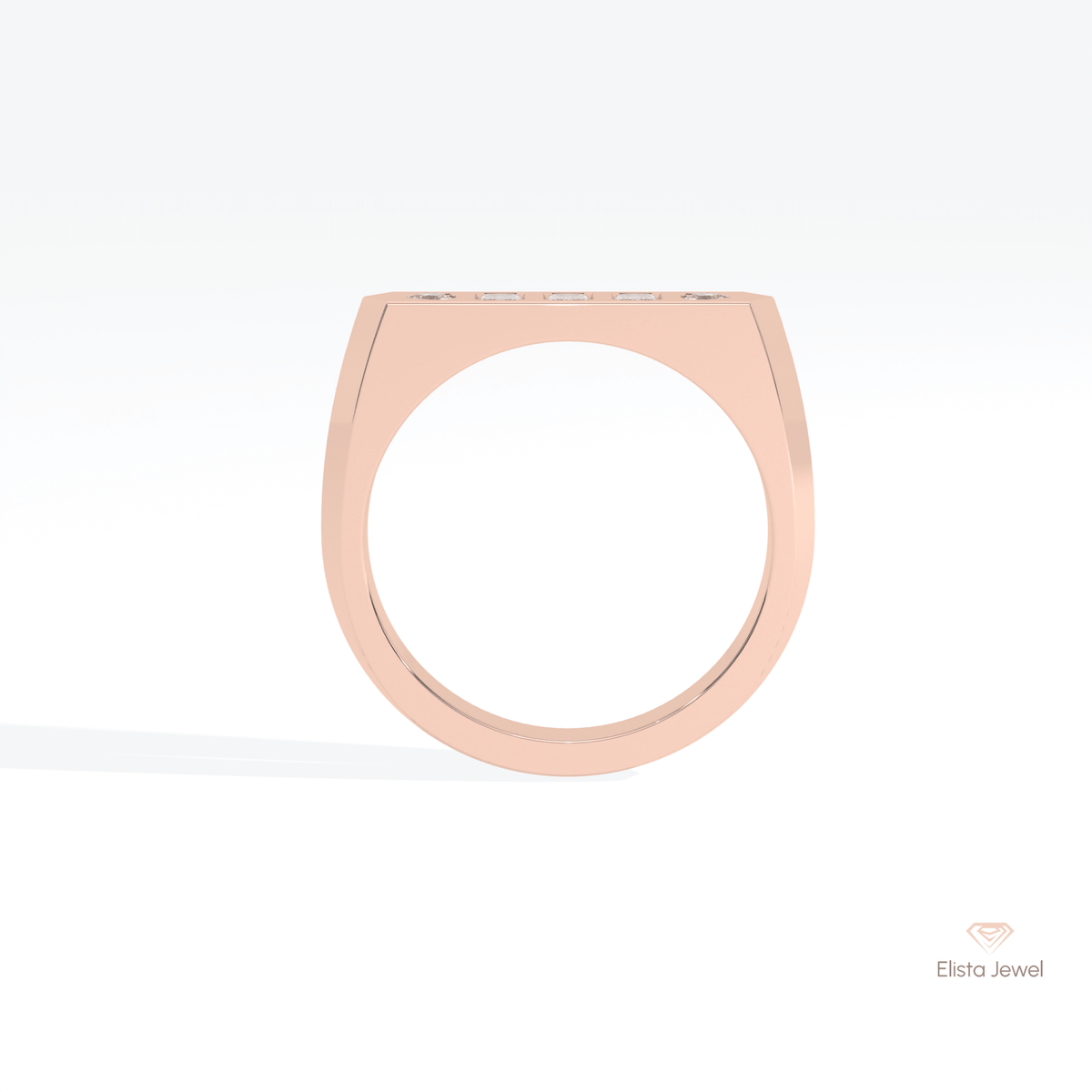 Emerald & Trilliant Cut Five Stone Lab Grown Diamond Band - Alternative View