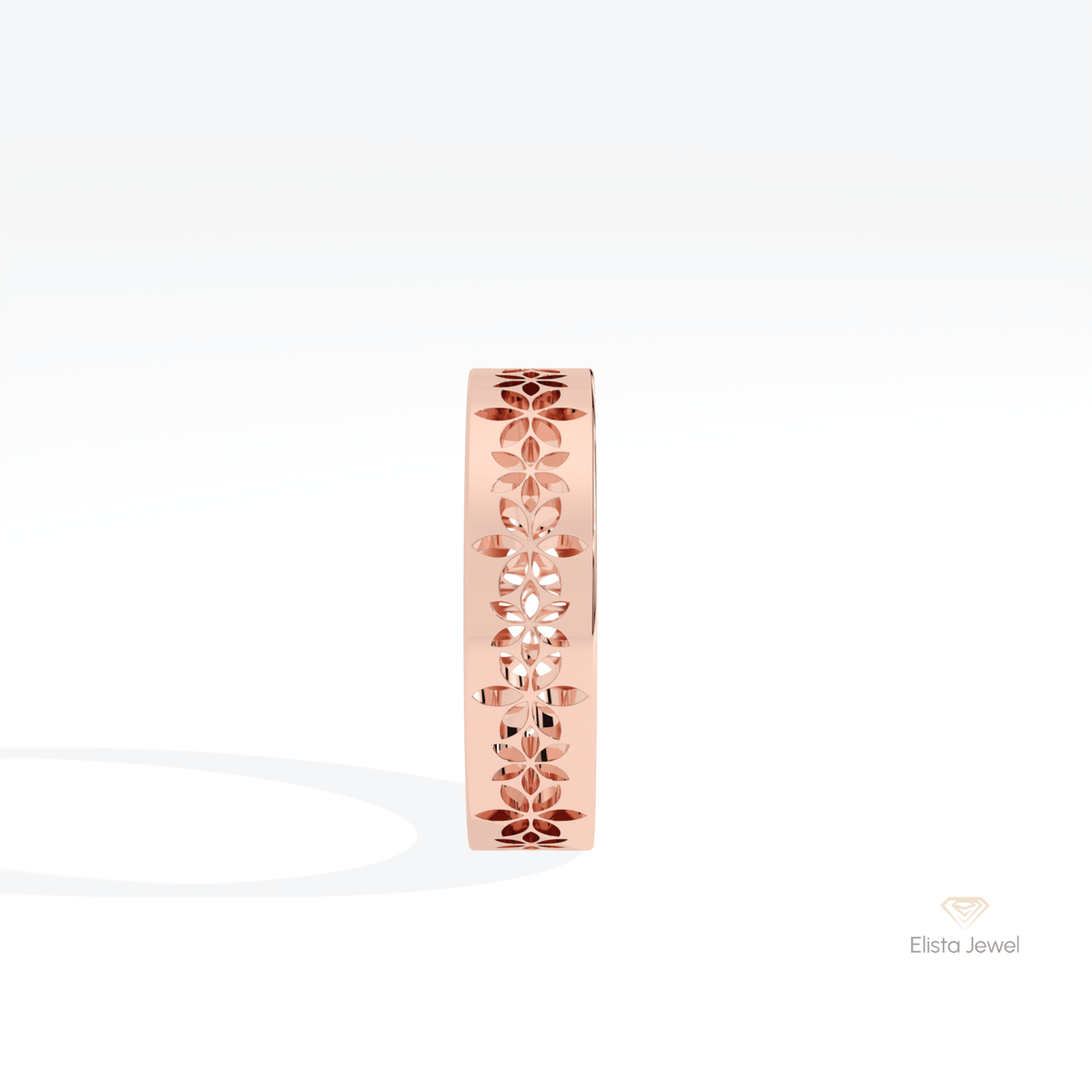 Floral Style Wedding Lab Grown Diamond Band - Additional View