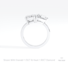 Heart And Emerald Cut Toi Et Moi Lab Grown Diamond Ring in 18K White Gold - Close-up View