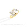 Heart And Emerald Cut Toi Et Moi Lab Grown Diamond Ring in Platinum - Lifestyle View