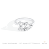 Heart And Emerald Cut Toi Et Moi Lab Grown Diamond Ring in 14K Yellow Gold - Detail View