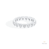 Heart Cut Bezel Full Eternity Lab Grown Diamond Band in 10K White Gold - Front View