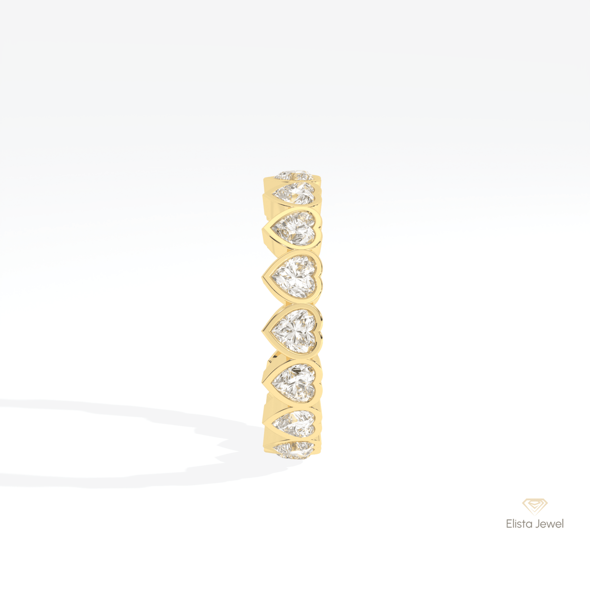 Heart Cut Bezel Full Eternity Lab Grown Diamond Band - Additional View
