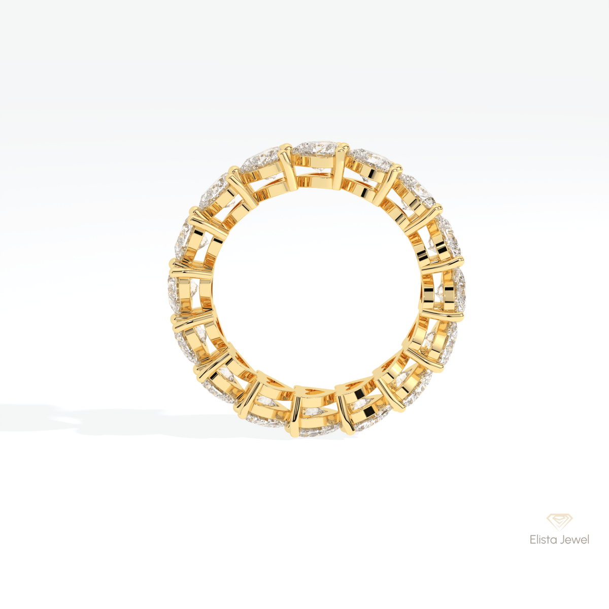 Heart Cut Full Eternity Wedding Lab Grown Diamond Band - Alternative View