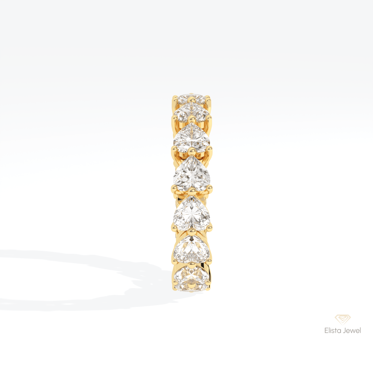 Heart Cut Full Eternity Wedding Lab Grown Diamond Band - Additional View
