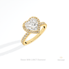 Heart Cut Halo Engagement Lab Grown Diamond Ring in 14K Rose Gold - Profile View