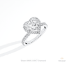 Heart Cut Halo Engagement Lab Grown Diamond Ring in 10K Yellow Gold - Side View