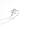 Heart Cut Three Stone Engagement Lab Grown Diamond Ring in 14K Rose Gold - Profile View