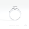 Heart Cut Three Stone Engagement Lab Grown Diamond Ring in 18K White Gold - Close-up View