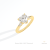 Heart Cut Three Stone Engagement Lab Grown Diamond Ring in 10K Yellow Gold - Side View