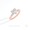 Heart Cut Three Stone Engagement Lab Grown Diamond Ring in Platinum - Lifestyle View