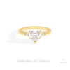 Heart Cut Three Stone Wedding Lab Grown Diamond Ring in 18K Rose Gold - Ring on Hand View