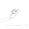Heart Cut Three Stone Wedding Lab Grown Diamond Ring in 14K Rose Gold - Profile View