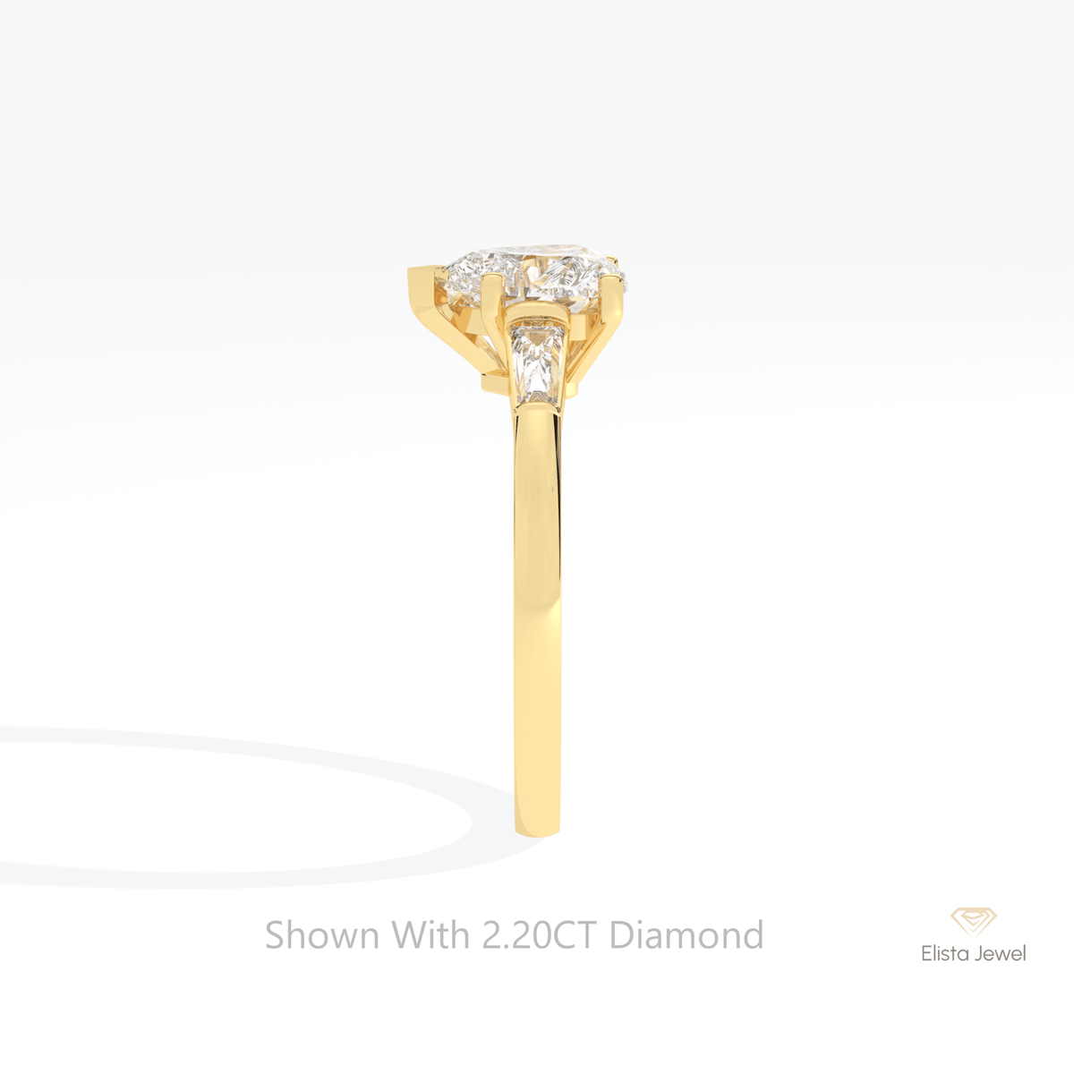 Heart Cut Three Stone Wedding Lab Grown Diamond Ring - Additional View