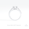 Heart Cut Three Stone Wedding Lab Grown Diamond Ring in 18K White Gold - Close-up View