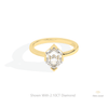 Hexagon Cut Solitaire Engagement Lab Grown Diamond Ring in 14K Yellow Gold - Detail View