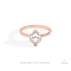 Hexagon Cut Solitaire Engagement Lab Grown Diamond Ring in 18K Rose Gold - Ring on Hand View