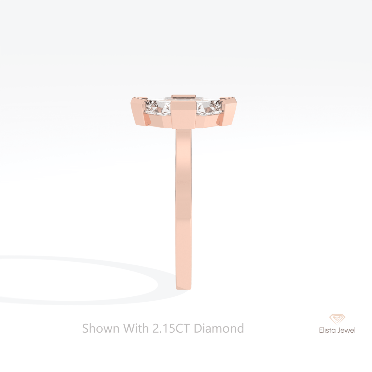 Hexagon Cut Solitaire Engagement Lab Grown Diamond Ring - Additional View