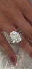Custom Order For Tina: 4CT Elongated Oval Cut Diamond Halo Ring Made In 950 Solid Platinum