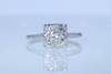 Round Brilliant Lab Grown Diamond Engagement Ring/Round CVD Diamond Bezel Ring/10K White Gold Bridal Ring/Valentine Gifts For Her
