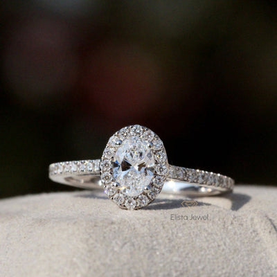 Oval Cut Halo Engagement Ring
