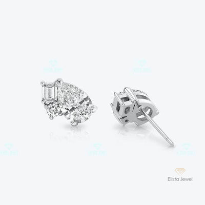 Mix Diamond Stud Earrings