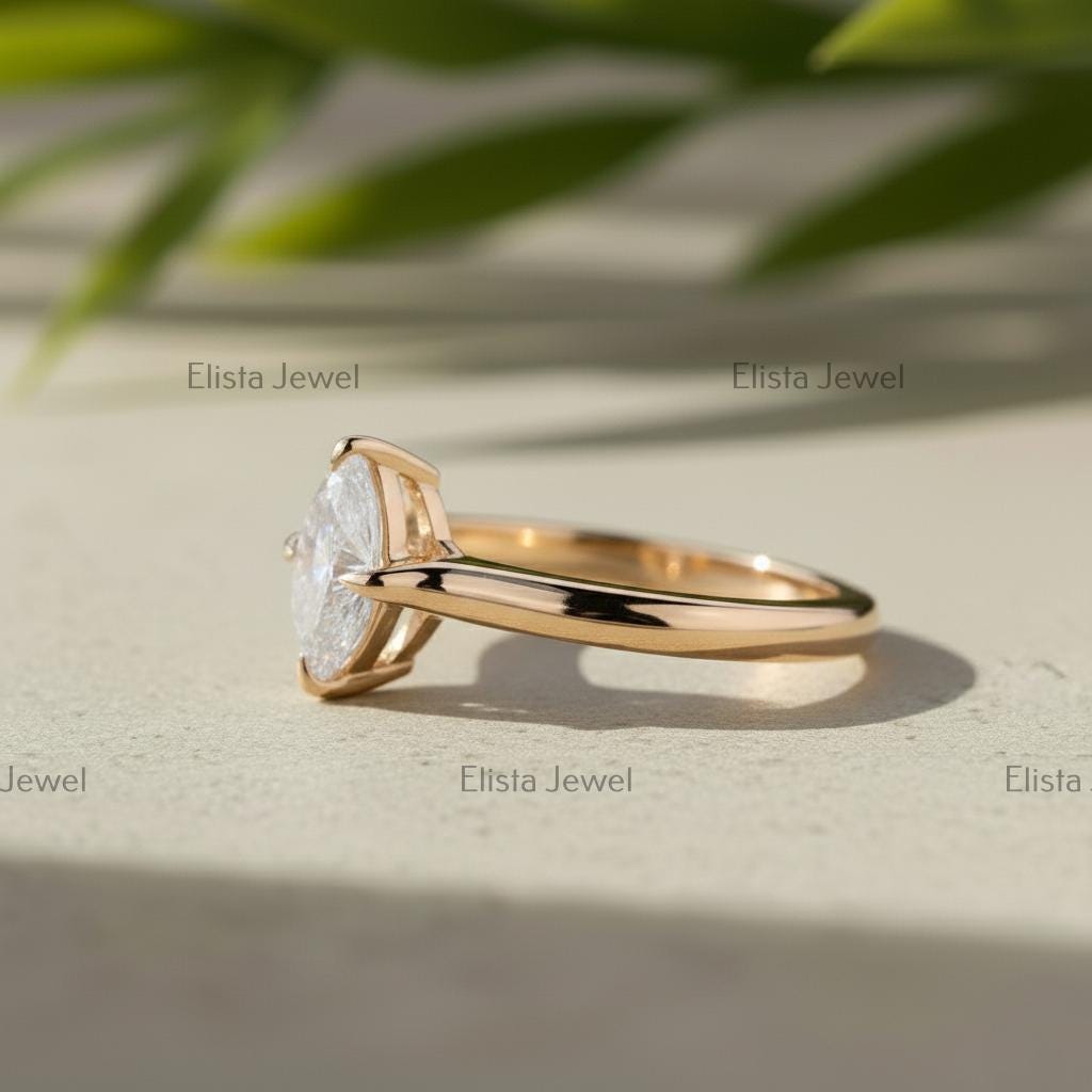 Marquise Lab-Grown Diamond Solitaire Ring, 14K Yellow Gold, IGI Certified