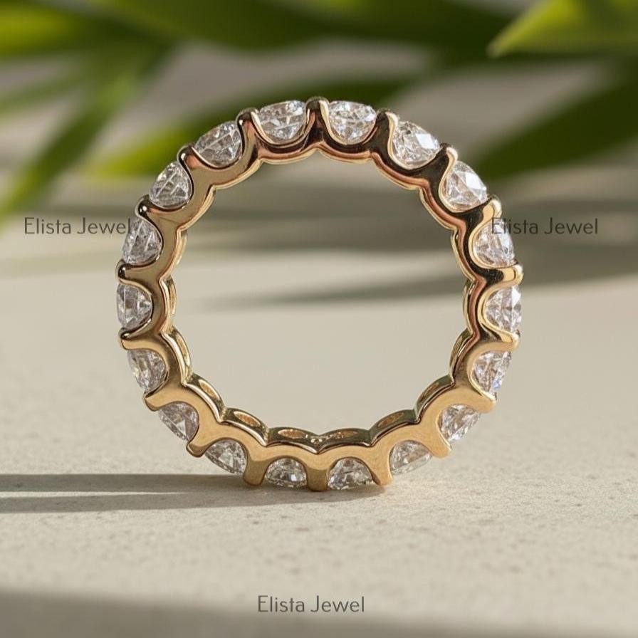 18K Yellow Gold Lab-Grown Diamond Eternity Band, Shared Prong