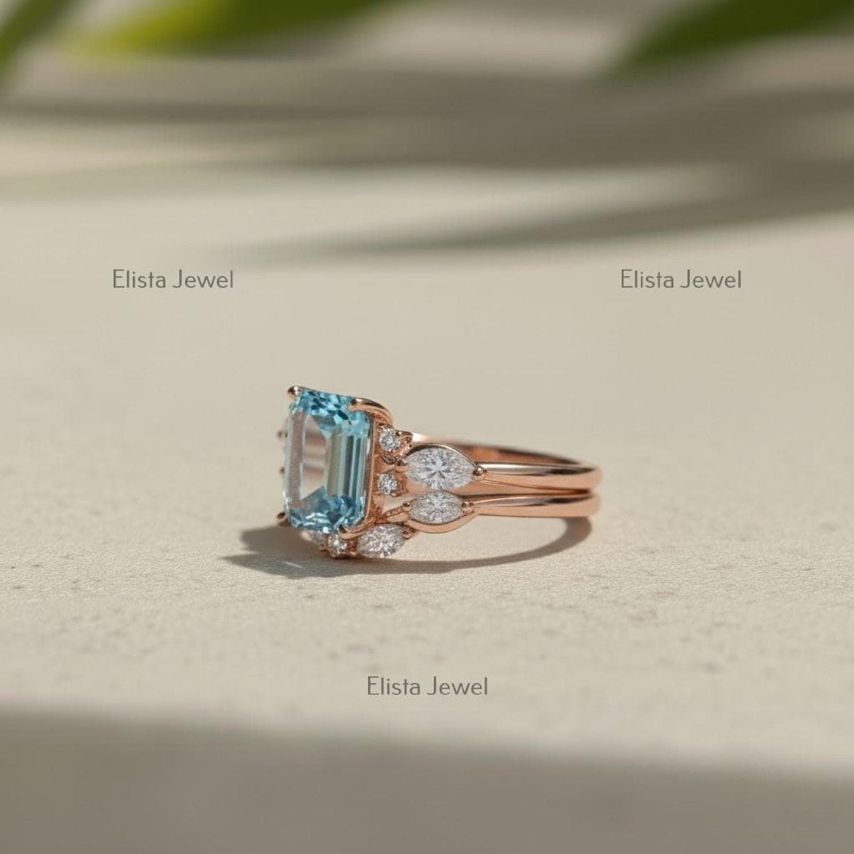 Fancy Vivid Blue Lab-Grown Diamond Ring, 14K Rose Gold Floral Halo