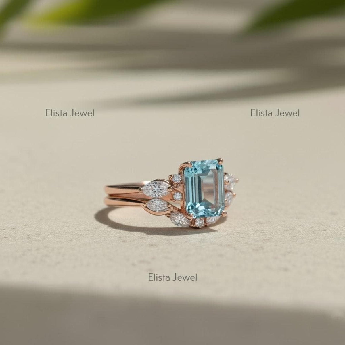 Fancy Vivid Blue Lab-Grown Diamond Ring, 14K Rose Gold Floral Halo