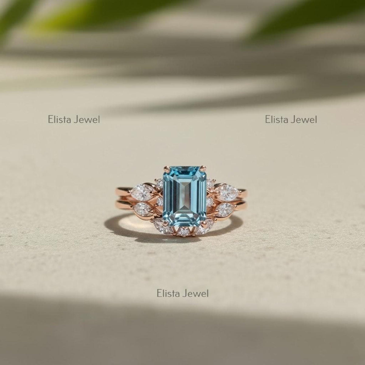 Fancy Vivid Blue Lab-Grown Diamond Ring, 14K Rose Gold Floral Halo