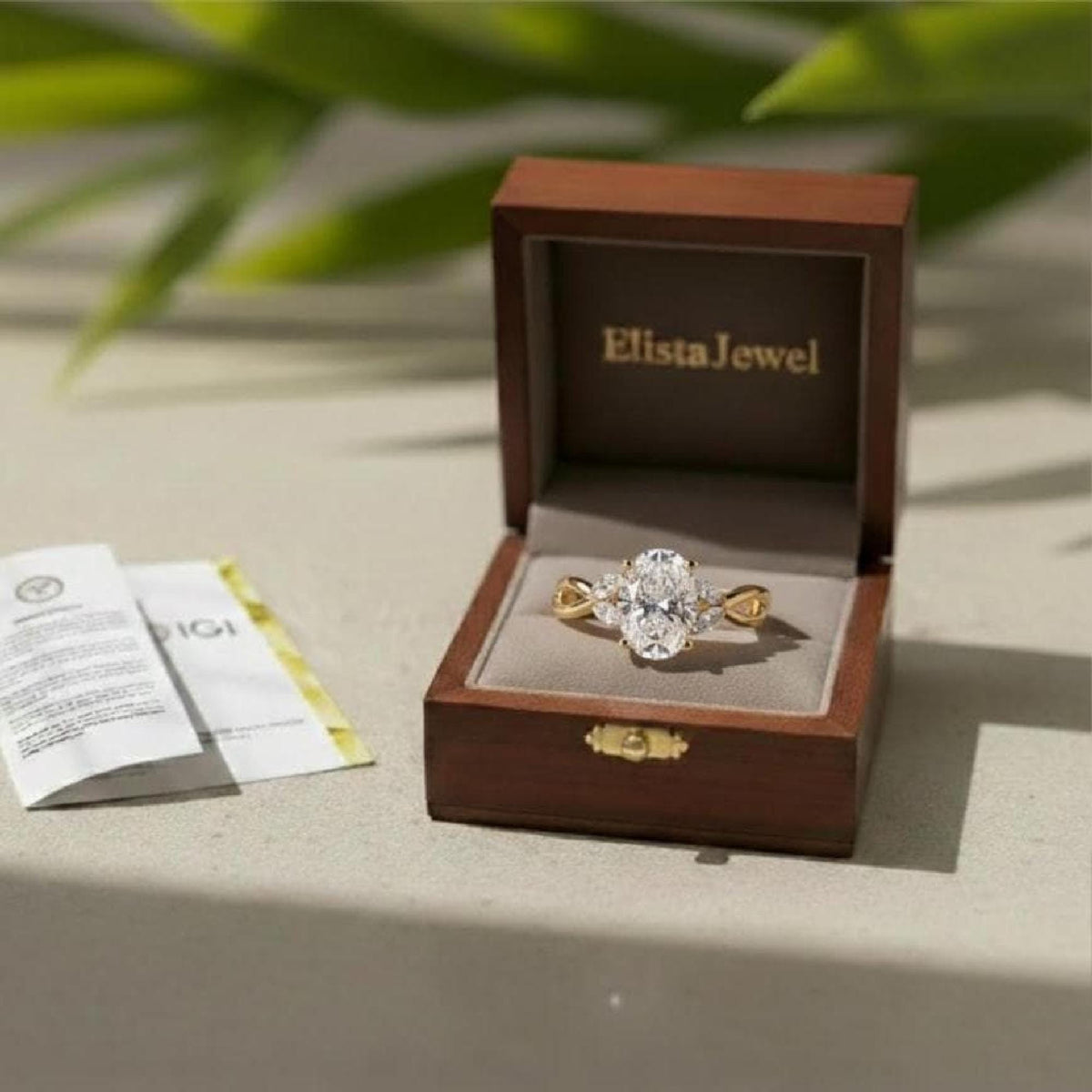 Oval Diamond Ring 2CT G/VS1 Lab-Grown Three-Stone Infinity Gold Engagement For Women
