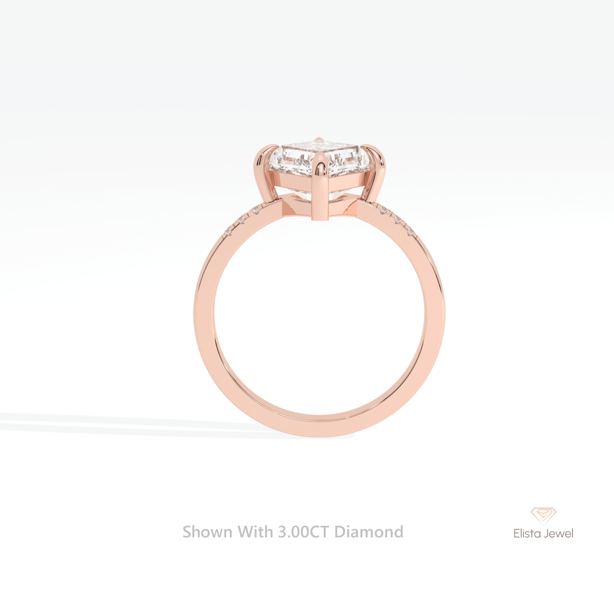 Kite Cut Accent Engagement Lab Grown Diamond Ring - Alternative View