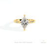 Kite Cut Accent Engagement Lab Grown Diamond Ring in 14K Yellow Gold - Detail View