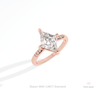 Kite Cut Accent Engagement Lab Grown Diamond Ring in Platinum - Lifestyle View