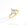 Kite Cut Accent Engagement Lab Grown Diamond Ring in 14K Rose Gold - Profile View