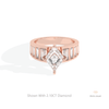 Kite Cut Accent Wedding Lab Grown Diamond Ring in 18K Rose Gold - Ring on Hand View