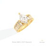 Kite Cut Accent Wedding Lab Grown Diamond Ring in 10K Yellow Gold - Side View