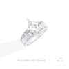Kite Cut Accent Wedding Lab Grown Diamond Ring in 14K Rose Gold - Profile View