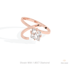 Kite Cut Solitaire Wedding Lab Grown Diamond Ring in 18K Rose Gold - Ring on Hand View