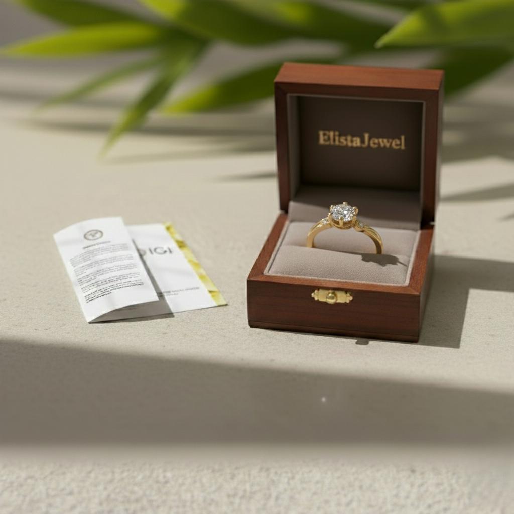 Lab-Grown Diamond Engagement Ring, 18K Yellow Gold, 6-Prong Solitaire
